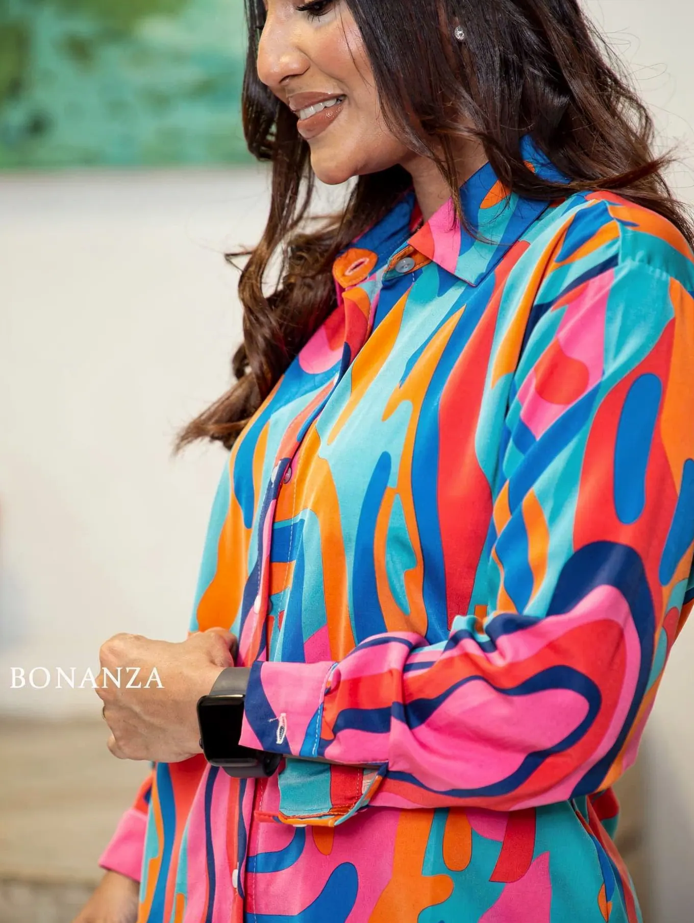 Premium Twill Maza Shirt-Blouse Close-up Close Up Detail | BONANZA Clothing Sri Lanka Women Office Wear 2026