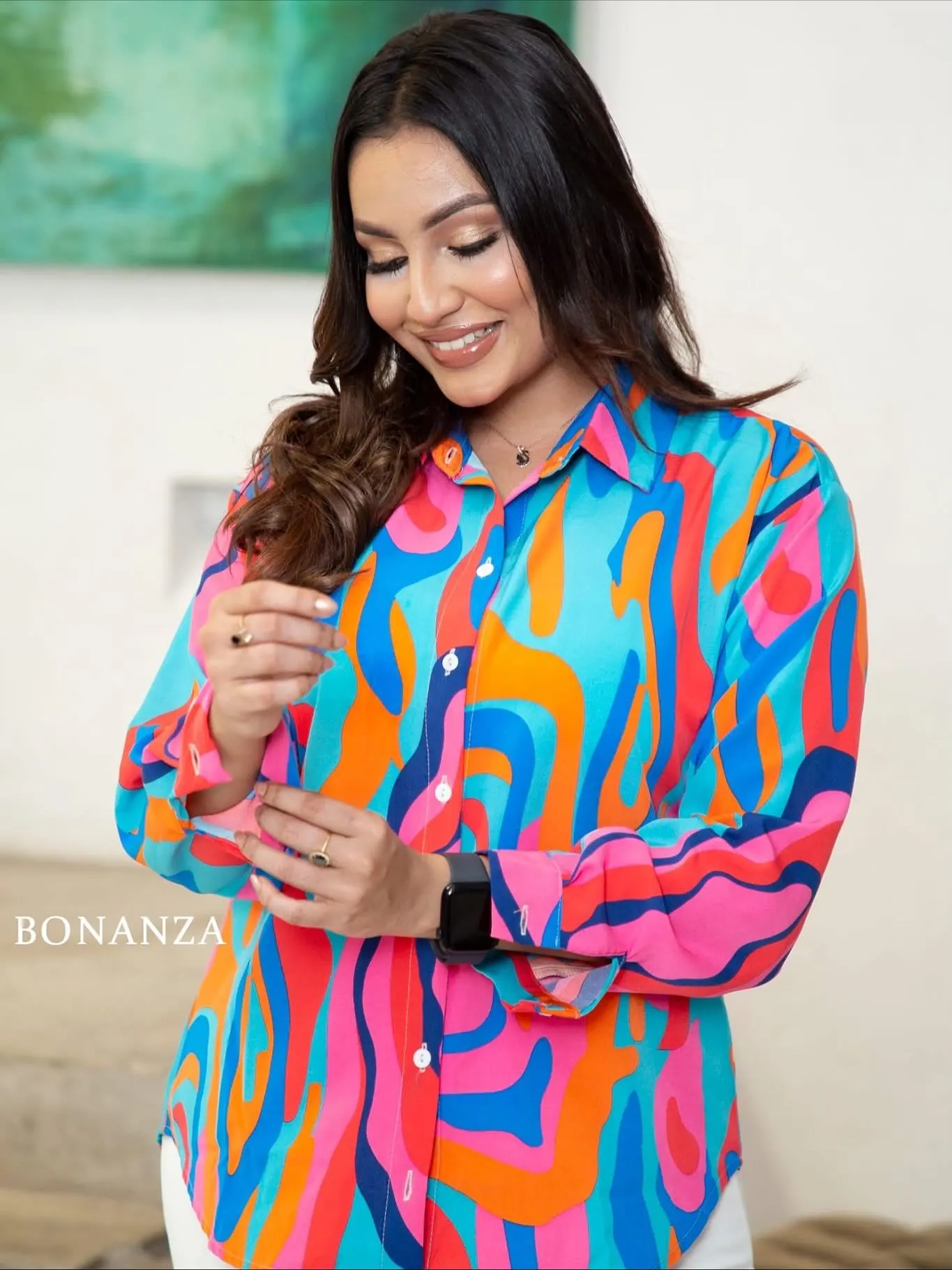 Premium Twill Maza Rainbow Shirt-Blouse | BONANZA Clothing Sri Lanka Women Office Wear 2026